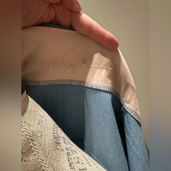 Super Cute Mixed Denim/Poly Blouson Jacket/Tunic - Picture 10 of 10